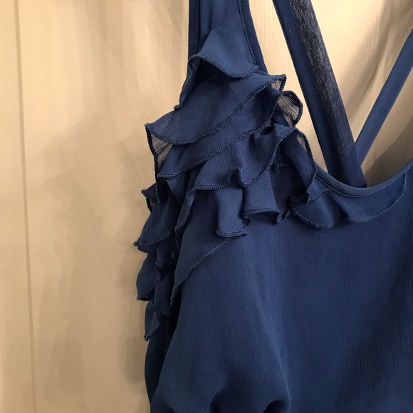 Royal Blue Criss Cross Back Dress, Size M - Picture 2 of 8